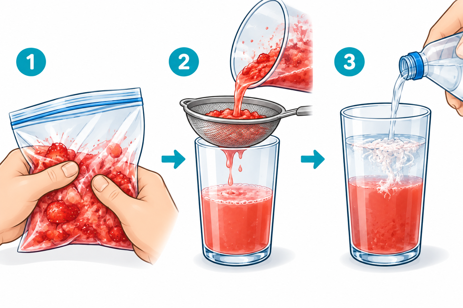Esquema paso a paso de ADN de frutilla