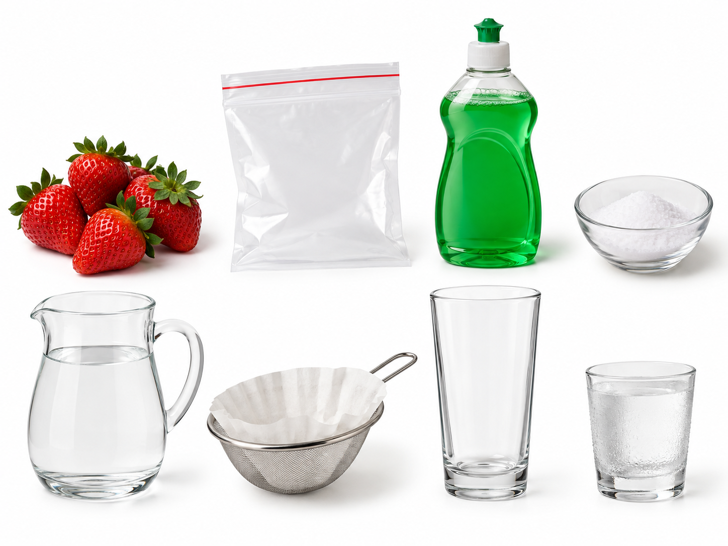 Materiales necesarios para ADN de frutilla