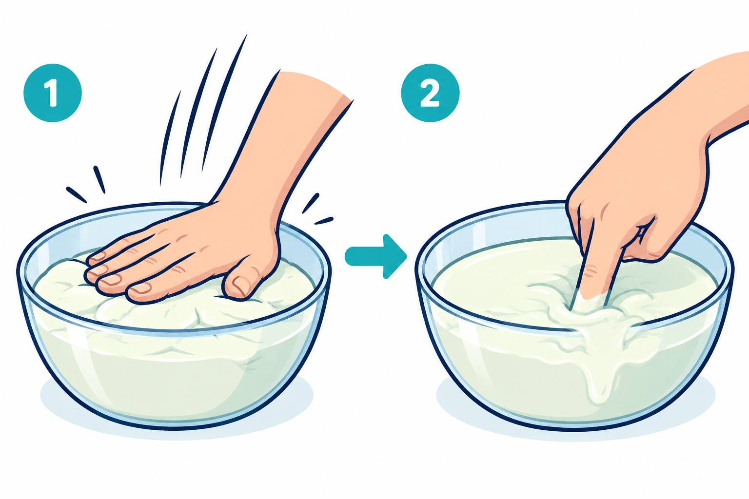 Esquema paso a paso de Oobleck