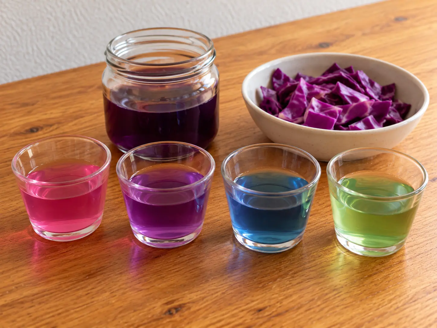 Resultado de la actividad Indicador de pH con repollo morado