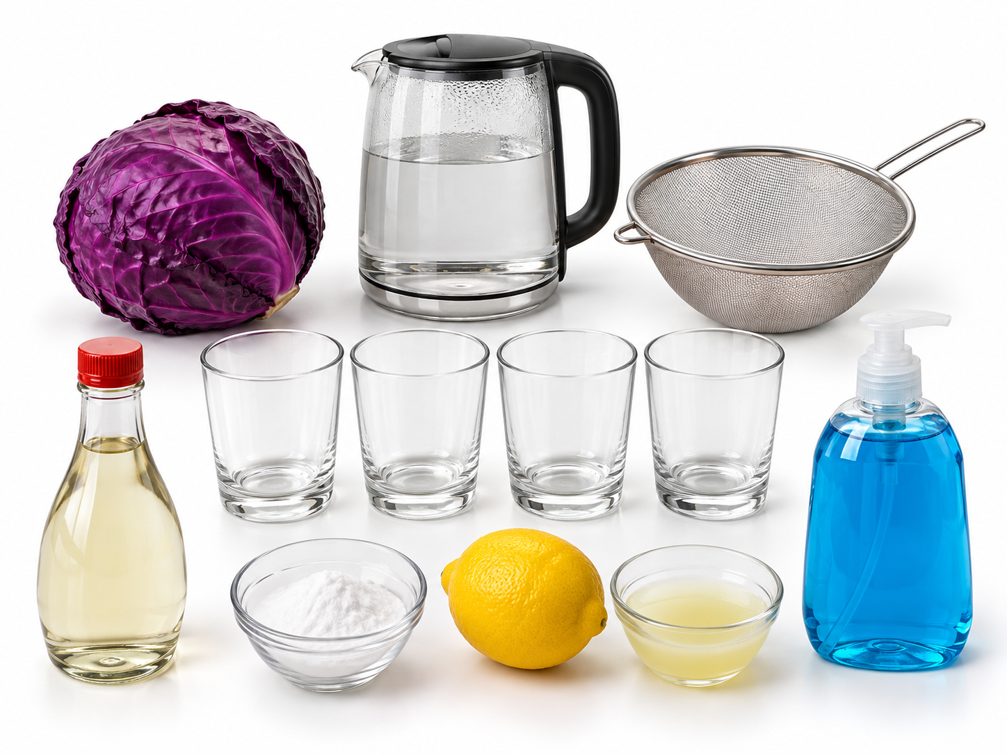 Materiales necesarios para Indicador de pH con repollo morado