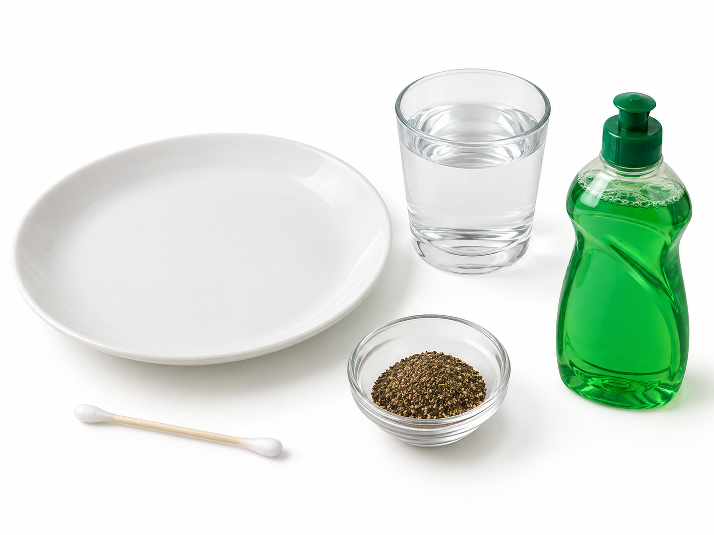 Materiales necesarios para Pimienta que huye del jabón