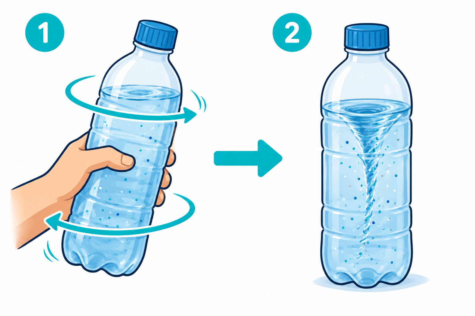 Esquema paso a paso de Tornado en botella